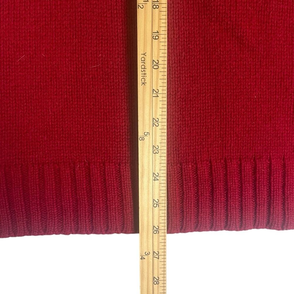 Vintage Gap Ski Sweater Mens Medium Lambswool 1/4 Zip Fair Isle Red White Knit - Picture 8 of 11